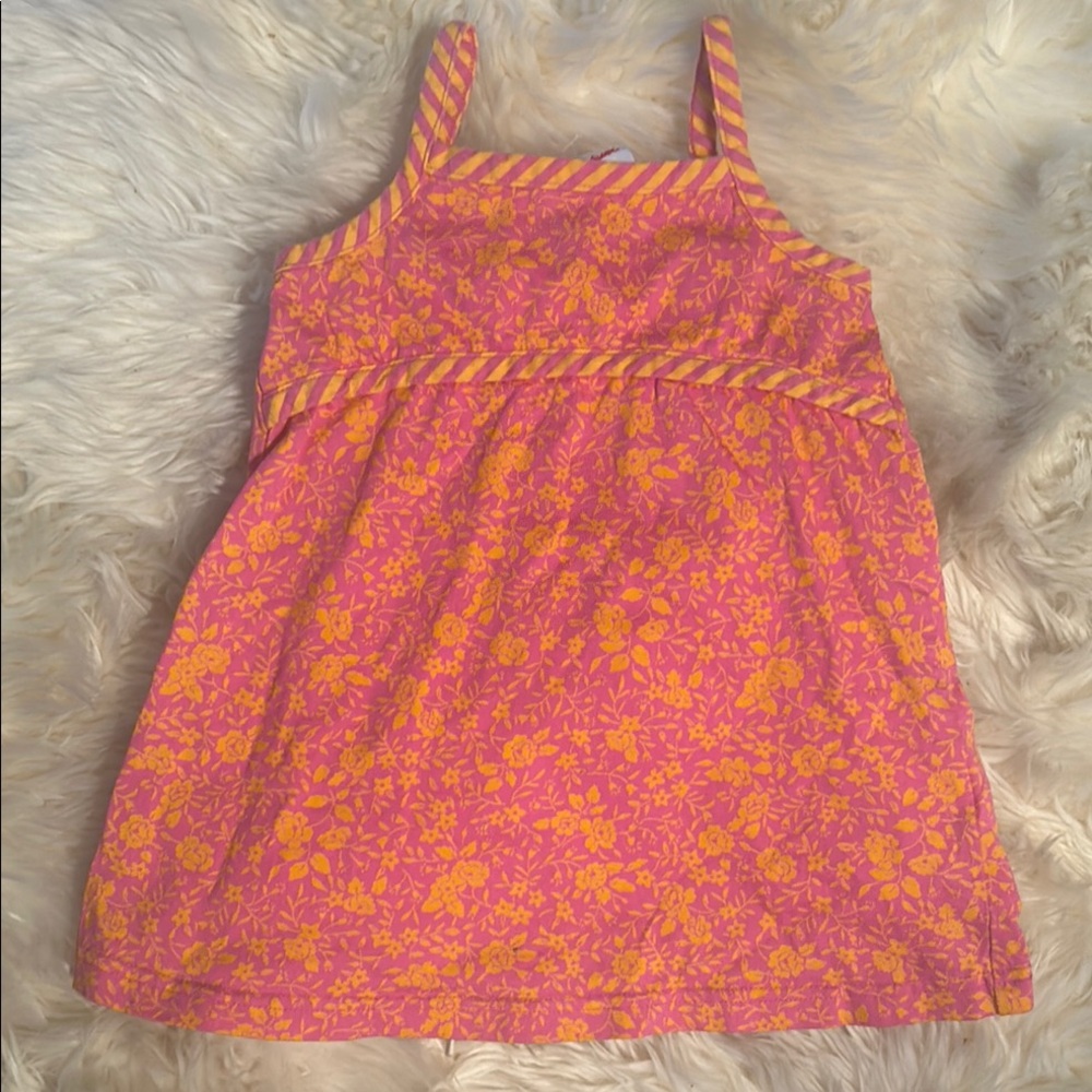 Hanna Andersson Pink and Yellow Floral Dress 18-24M